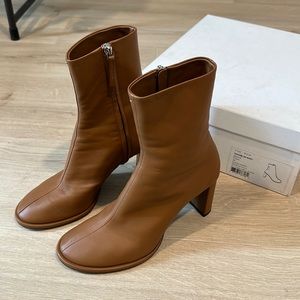 The Row Tan Ankle Boots